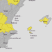 Mapa de avisos para mañana martes de la Aemet