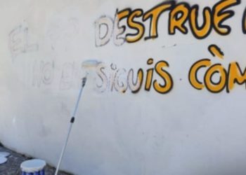 Borran pintadas reivindicativas en Sant Antoni. Ayuntamiento de Sant Antoni.