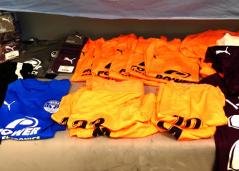 Parte del material robado de la tienda de la UD Ibiza. Foto Policía Nacional