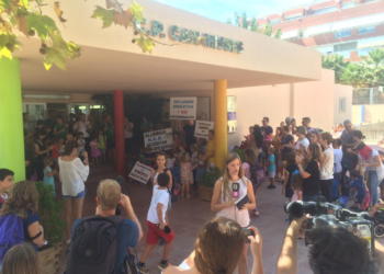 Imagen de archivo de una protesta en el CEIP Can Misses.