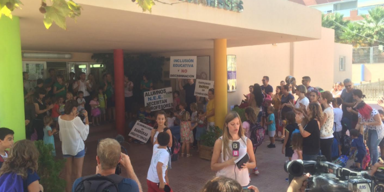 Imagen de archivo de una protesta en el CEIP Can Misses.