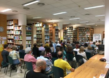 Cantada pagesa aquest dilluns a la Biblioteca Municipal d'Eivissa. Foto: Toni Escandell.