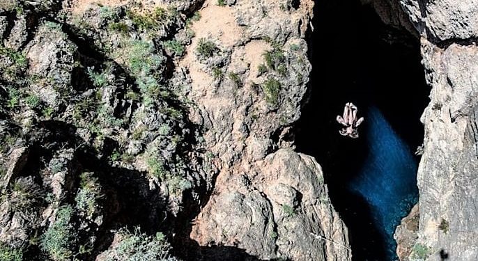 Imagen de un salto en el Ullal de na Coloms donde ha caído el precipitado