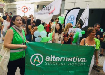 Protesta recent de docents a Eivissa. Imatge cedida pel sindicat Alternativa.