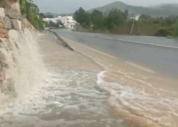 Imagen de uno de los vídeos de Vicente Marí que recogen la riada.
