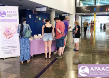 Imagen de archivo de una mesa informativa de la Asociación Pitiusa de Ayuda a Afectados y Afectadas de Cáncer (Apaac). Foto: Apaac.