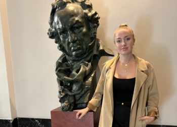 Helher Escribano en la Academia de las Artes y las Ciencias Cinematográficas de España.