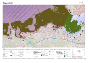 Mapa de la zona donde se ha producido el vertido. Imagen facilitada por Salvem sa Badia el 5 de octubre.