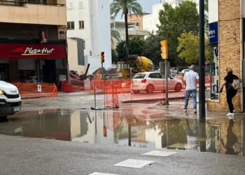 Varias zonas encharcadas en Ibiza.