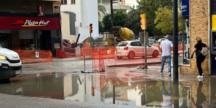 Varias zonas encharcadas en Ibiza.