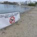 Imatge de la platja tancada al bany. Foto: Ajuntament de Sant Josep.