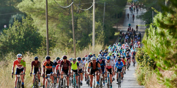 Imagen del pelotón en un tramo de la prueba. Fotos: Jon Izeta