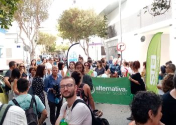 Concentración este martes en Eivissa. Imagen cedida por el sindicato Alternativa.