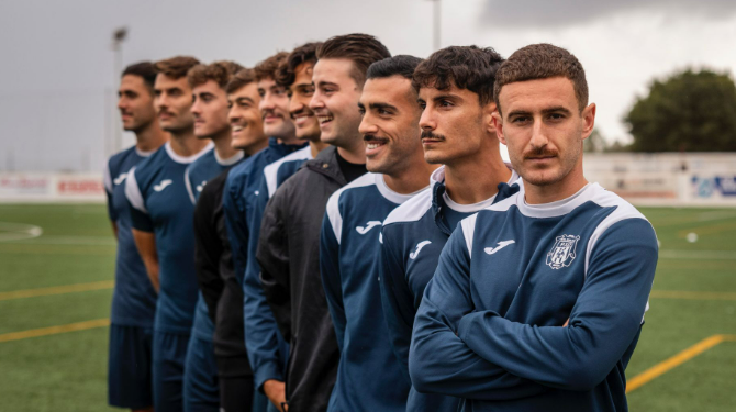 Jugadores de la SCR Peña Deportiva que se han unido al movimiento Movember. Foto: Arsen Voronyy.