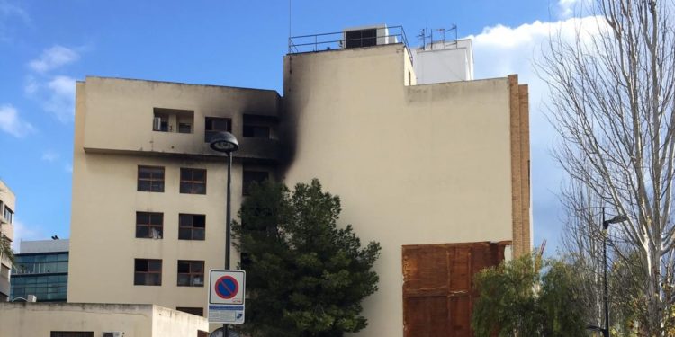 Efectos del incendio en los juzgados de Ibiza