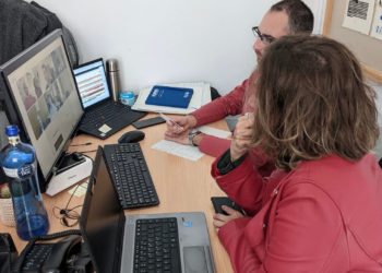 Imatge de la reunió en què s'han tractat els problemes de cobertura i comunicació que hi ha a Formentera. Foto: Consell de Formentera.