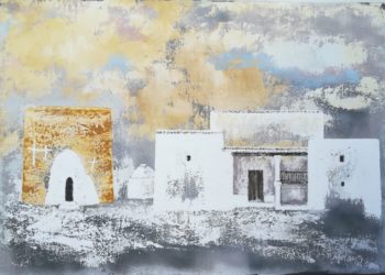 Una de las obras de Júlia Ribas que se podrá ver en Can Tixedó, con la arquitectura ibicenca como absoluta protagonista.