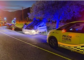 Imagen del accidente de las redes sociales de la Policía Local de Sant Josep