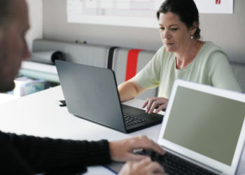 Startup Business People Working on Laptop Copy Space