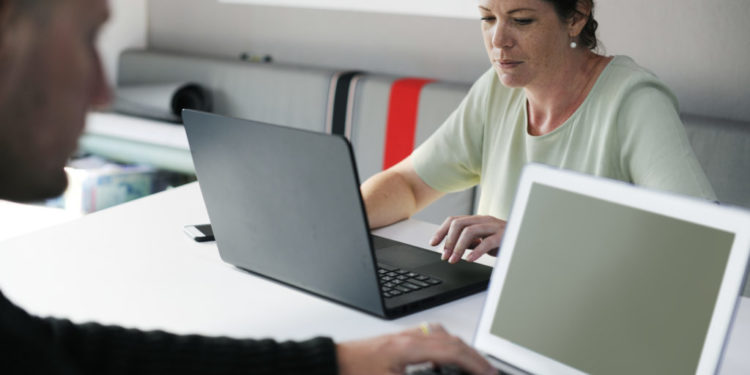 Startup Business People Working on Laptop Copy Space