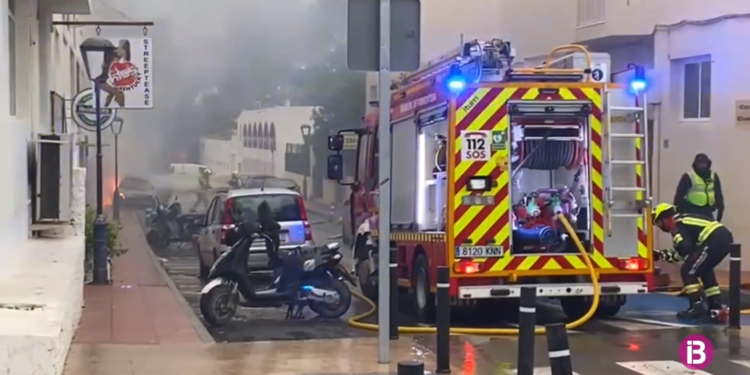 Imagen del incendio procedente del vídeo de Ib3