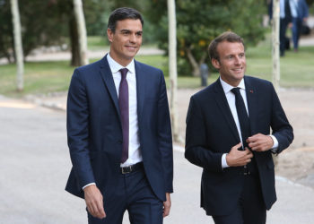 Pedro Sánchez y Emmanuel Macron en un encuentro anterior. Foto Moncloa.