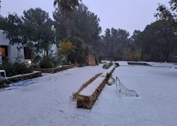 Imagen de nieve en Santa Eulària el pasado 23 de enero. Foto: Manuel Rodríguez Méndez