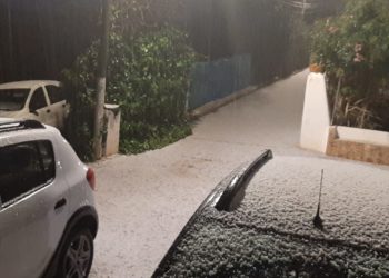Granizo en Santa Eulària. Foto Carmen Villena