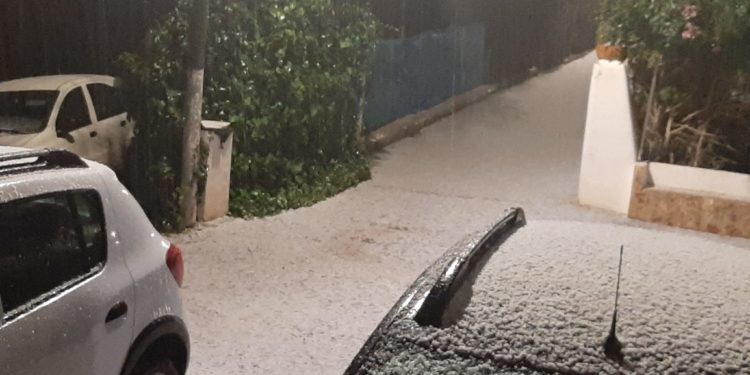 Granizo en Santa Eulària. Foto Carmen Villena