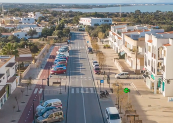 Vista aérea de una zona azul de Formentera.