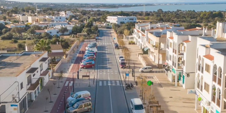 Vista aérea de una zona azul de Formentera.