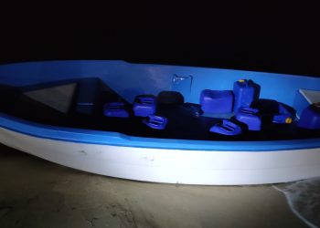 Patera en una playa