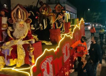 Los Reyes Magos a su paso por Sant Josep. Foto: Ayuntamiento de Sant Josep.