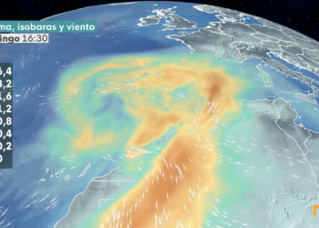La nube de polvo sahariano llegará a Ibiza el viernes y se acentuará.  En la imagen, la calima el domingo. Imagen TVE