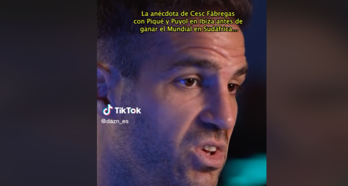 Cesc Fàbregas, durante la entrevista a Dazn.