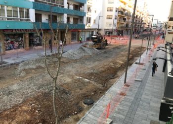 Obras en Isidor Macabich esta mañana de miércoles.