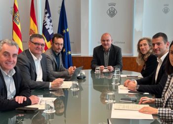 La reunión del Consell de Alcaldes, que ha sido hoy por la mañana en la sede de la institución insular.