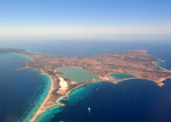 Aerial view of Formentera. Island near Ibiza.