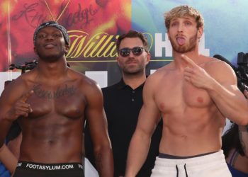 KSI y Logan Paul tras uno de los combates.