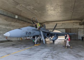 Uno de los aviones que participan en Eagle Eye 2023. Ministerio de Defensa
