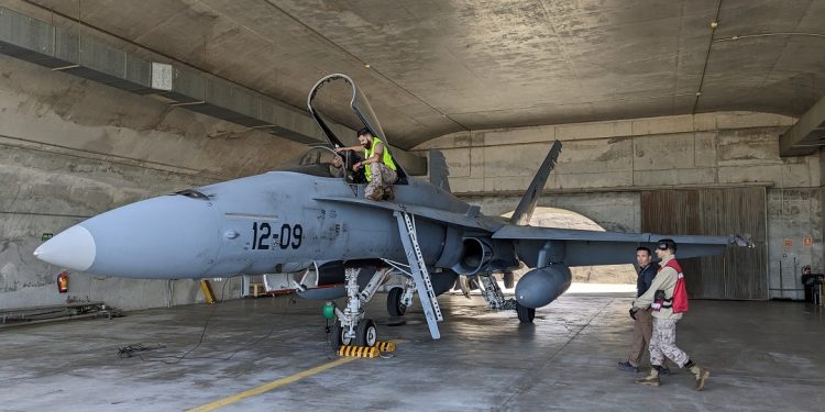 Uno de los aviones que participan en Eagle Eye 2023. Ministerio de Defensa