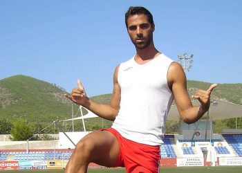 Imagen del jugador en el estadio de Can Misses. Foto: Fútbol Pitiuso