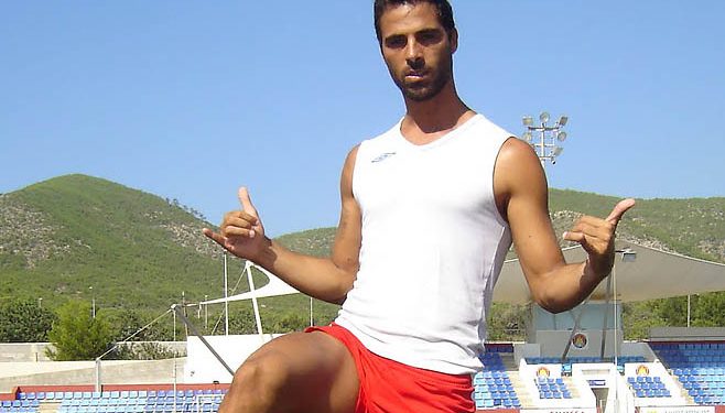 Imagen del jugador en el estadio de Can Misses. Foto: Fútbol Pitiuso