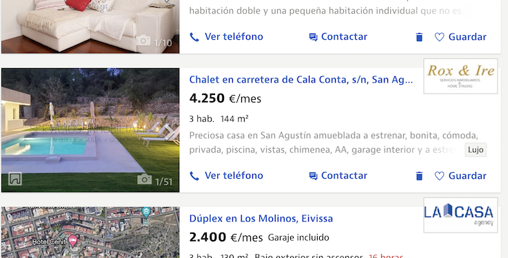 Anuncios de alquiler de viviendas en Ibiza de Idealista.