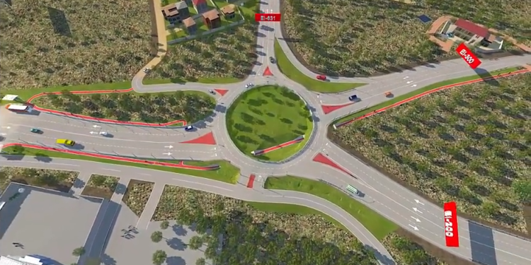 Imagen de la reforma del cruce de los Cazadores