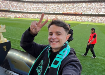 El ibicenco Adri Moreno en el Camp Nou en una imagen compartida en sus redes sociales.
