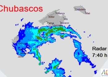 Mapa de precipitaciones en Baleares. AEMET