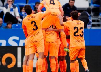 Imagen del encuentro de hoy. FOTO: @LaLiga2