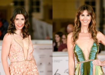 Bárbara Hermosila y Ana Vide, en la segunda alfombra roja del festival. Foto combinada de dos imágenes de MJ Original Foto.