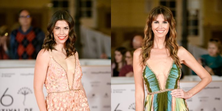 Bárbara Hermosila y Ana Vide, en la segunda alfombra roja del festival. Foto combinada de dos imágenes de MJ Original Foto.